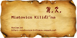 Miatovics Kiliána névjegykártya
